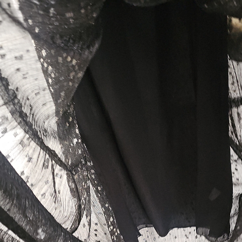 Elegant Black and Light Gold Confetti Maxi Dress Johnny Was - Picture 4 of 5